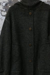 Mutedance 24 Autumn and Winter Scarf Buttoned Jacket Series MD-MD24FW08-olive green MD24FW07
